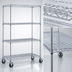 Thumbnail image #3 for Eagle Group 4-Tier Chrome Wire Dolly Truck with 60-Inch Shelves and Swivel/Brake Casters