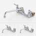 Thumbnail image #3 for T&S Brass Wall Mount Double Pantry Mixing Faucet with 14-Inch Swing Nozzle