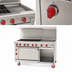 Thumbnail image #3 for American Range 48-Inch Green Flame Gas Range with 12-Inch Manual Griddle, 6 Open Burners, Standard Oven, and Storage Base