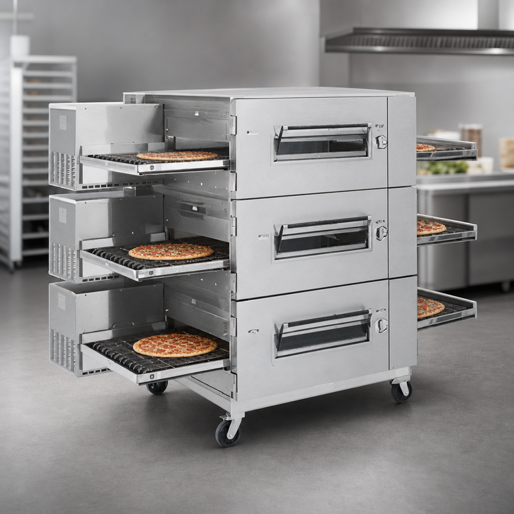 Product image #3 for Lincoln Impinger Low Profile Triple-Deck Electric Conveyor Pizza Oven with FastBake Technology