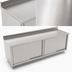 Thumbnail image #3 for John Boos 132 Inch x 24 Inch Stainless Steel Enclosed Work Table with Sliding Doors and 5 Inch Backsplash