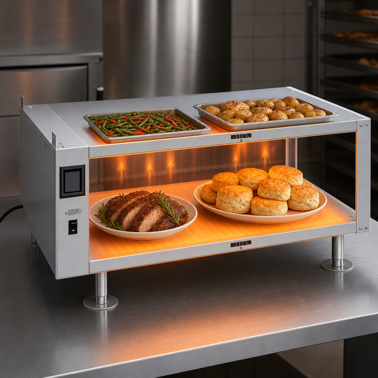 Product image #4 for Hatco Glo-Ray 2-Go 2-Tier Heated Holding Shelves, 39 x 20 Inches, Touchscreen Controls, Stainless Steel
