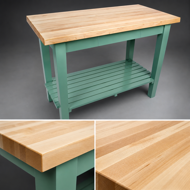 Product image #4 for John Boos Classic Country 60-Inch x 25-Inch Hard Rock Maple Top Work Table with Open Undershelf