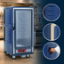 Thumbnail image #3 for Metro C5 3 Series Mobile 3/4 Height Heated Holding Cabinet with Blue Insulation Armour, Clear Polycarbonate Door, Fixed Wire Slides