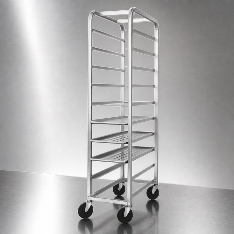 Product image #3 for Channel Standard Series All-Welded Aluminum End-Load Platter Rack, 9-Platter Capacity, 64-Inch High