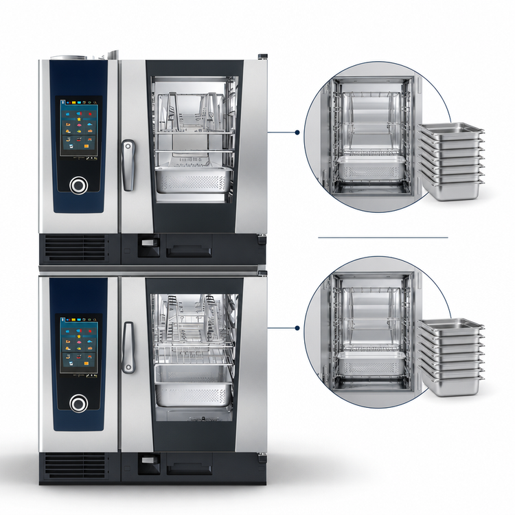 Product image #3 for RATIONAL iCombi Pro Combi-Duo Double Stack Electric Combi Oven, 6 Half-Size + 6 Half-Size, 208/240V, 3-Phase