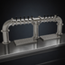 Thumbnail image #3 for Glastender 3-Column Pipe Bridge Countertop Draft Dispensing Tower, 10 Faucets, Air-Cooled, Mirror Finish