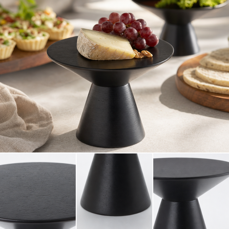 Product image #4 for Upton Collection 7-Inch Round Wood Buffet Pedestal, Espresso