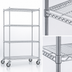 Thumbnail image #3 for Eagle Group Chrome 4-Tier 36 x 24 Inch Wire Shelving Dolly Truck with 5-Inch Swivel Casters