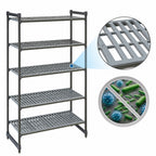 Thumbnail image #3 for Cambro Camshelving® Basics Plus CBU214884V5580 5-Tier Vented Stationary Starter Shelving Unit, 21 x 48 x 84 Inches, Brushed Graphite