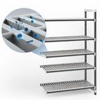 Thumbnail image #3 for Cambro Camshelving® Elements EXA185484V5480 5-Tier Vented Polymer Shelving Add-On Unit, 18" x 54" x 84", Speckled Gray