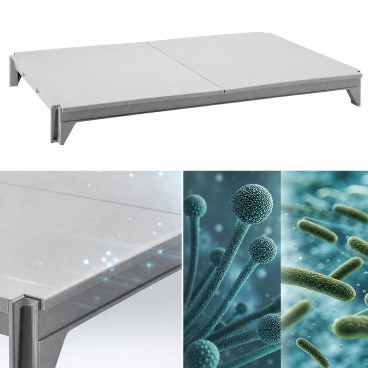 Product image #4 for Cambro Camshelving Premium 72-Inch x 21-Inch Solid Shelf Kit, Speckled Gray