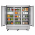 Thumbnail image #3 for Everest Refrigeration Three-Section Reach-In Refrigerator, 71 Cu. Ft., 74-3/4 Inches Wide, Bottom-Mounted Self-Contained, Solid Doors