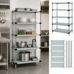 Thumbnail image #3 for Quantum WRS5-54-2430SS 30"W x 24"D x 54"H Solid Stainless Steel Shelving Starter Kit, 5-Shelf