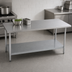 Thumbnail image #3 for 48 Inch x 30 Inch Stainless Steel Top Work Table with Galvanized Undershelf and Posts, 36 Inch High