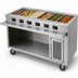Thumbnail image #3 for Randell RANFG HTD-6S 86-Inch Mobile Electric Hot Food Table with Open Storage Base, 6 Wells
