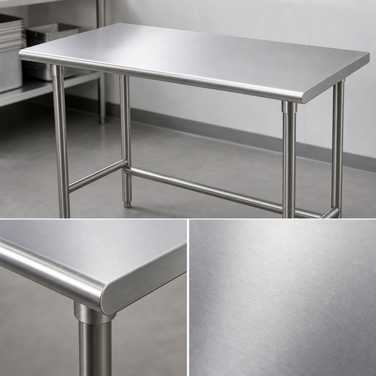 Product image #3 for Advance Tabco Special Value Series 72" x 30" 16 Gauge 430 Stainless Steel Flat Top Work Table with Open Base