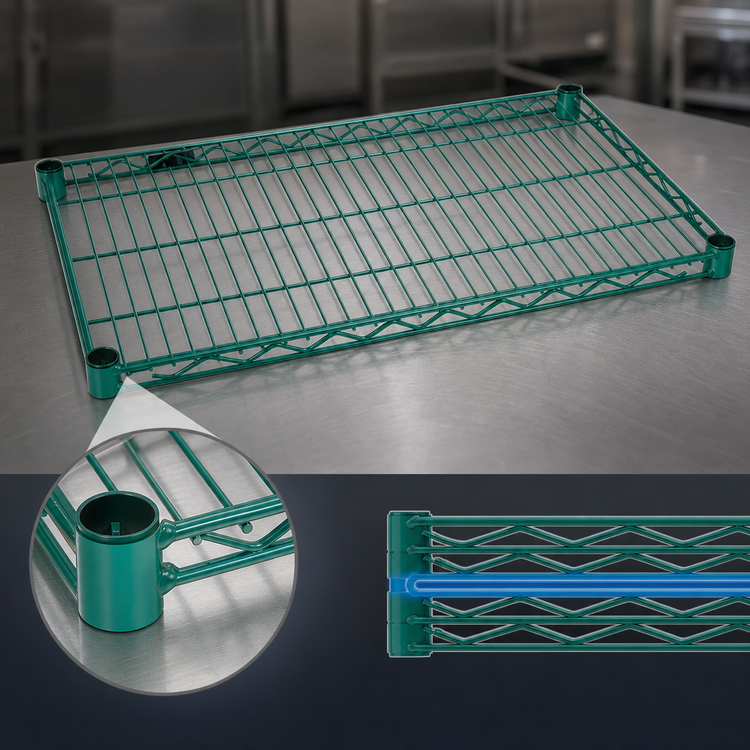 Product image #3 for EagleGard 48" x 36" QuadTruss Wire Shelf with Blue Green Hybrid Epoxy Finish