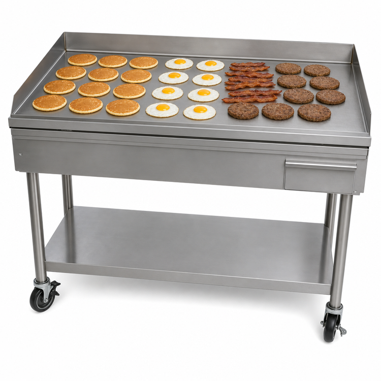 Product image #3 for AccuSteam 48-Inch Electric Griddle with Stand and Casters
