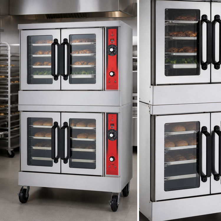 Product image #4 for Vulcan Quick Ship Full-Size Double-Deck Standard-Depth Gas Convection Oven with Legs