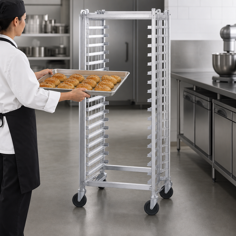 Product image #3 for Metro Super Erecta Brite Mobile Side-Load Wire Bun Pan Rack, 38-Pan Capacity