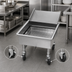 Thumbnail image #3 for Eagle Group Mobile Stainless Steel Utensil Soak Sink with Silver Chute, 20 x 20 x 8 Inch Compartment
