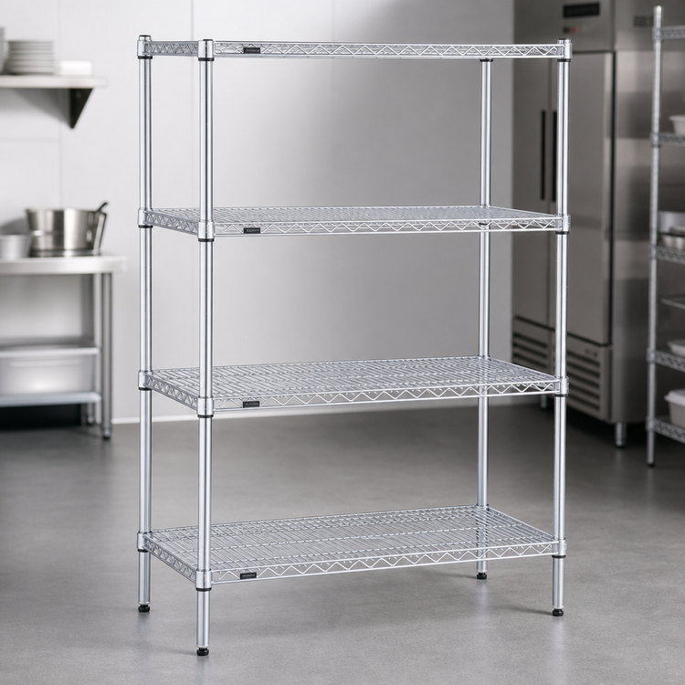 Product image #3 for Eagle Group 72-Inch Wide 4-Tier Chrome-Plated Wire Shelving Starter Unit