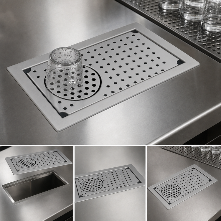 Product image #3 for Eagle Spec-Bar Drop-In Glass Rinser Trough, Type 300 Stainless Steel
