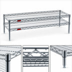 Thumbnail image #3 for Eagle Group QuadTruss HDFCM1424C 2-Tier Front Case Wire Shelving Unit, 24 x 14 x 14 Inches, Chrome Finish, NSF