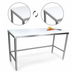 Thumbnail image #3 for John Boos 72-Inch x 36-Inch Reversible Poly Top Trimming Table with Stainless Steel Legs
