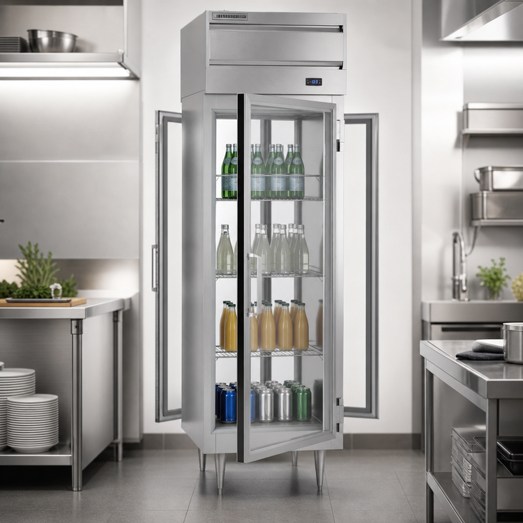 Product image #3 for Beverage-Air PFD1HC-1BG P Series One-Section Pass-Thru Glass Door Freezer, 22.9 Cu. Ft., Top-Mounted Self-Contained Refrigeration