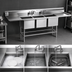 Thumbnail image #3 for Eagle Spec-Master FN Series 126-Inch Wide Three-Compartment 14-Gauge 300 Series Stainless Steel Sink with Dual 36-Inch Drainboards