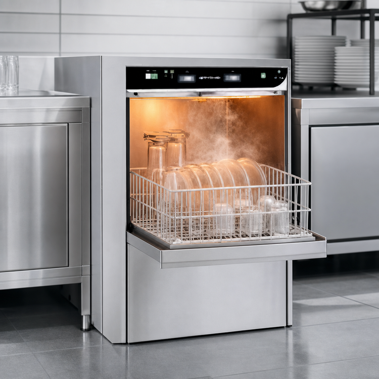 Product image #3 for Jet-Tech F-16/C Undercounter High-Temperature Glass Washer with Built-In Booster, 20 Racks/Hour