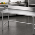 Thumbnail image #3 for Advance Tabco 144-Inch x 30-Inch 16-Gauge 304 Stainless Steel Backsplash Work Table