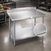 Thumbnail image #3 for Advance Tabco Corner Work Table with 5-Inch Backsplash, 30 x 24 Inch, 16-Gauge 430 Stainless Steel Top