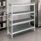 Thumbnail image #3 for Fermod Fermostock 4R64C71 4-Tier Perforated Starter Shelving Unit with Polymer Inserts, 64"W x 22"D x 71"H