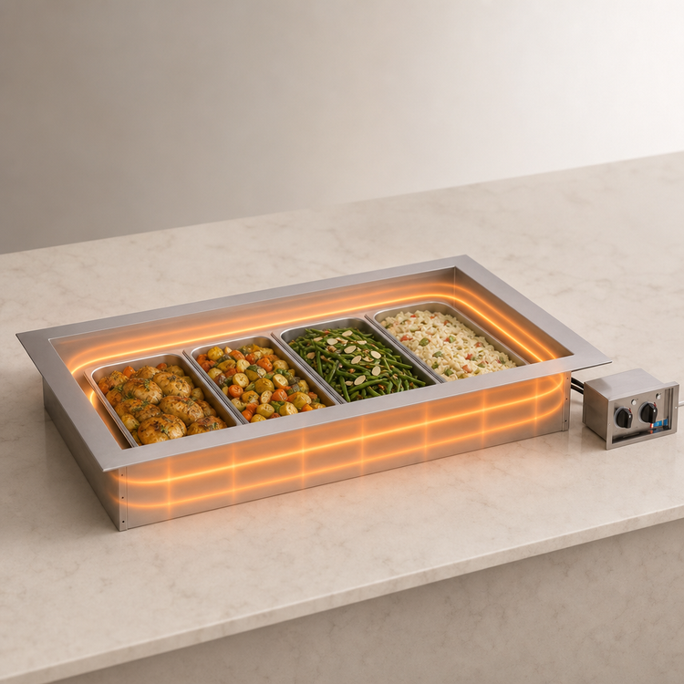 Product image #3 for Alto-Shaam Halo Heat Large Flange Drop-In Electric Waterless Hot Food Well, 4 Full-Size Pan Capacity