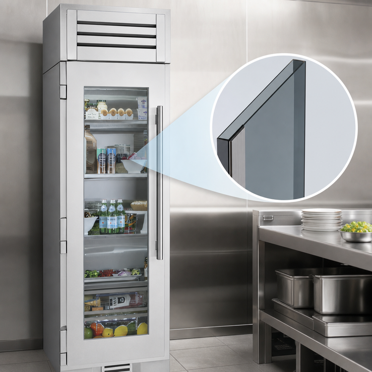 Product image #3 for 24-Inch One-Section Upright Refrigerator Column with Left-Hinged Stainless Glass Door