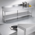 Thumbnail image #3 for Sapphire 108-Inch Stainless Steel Underbar Worktable with 5-Inch Backsplash and Undershelf