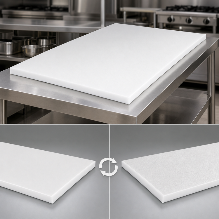 Product image #3 for John Boos 96-Inch x 24-Inch Reversible Poly Work Table Top, 1-Inch Thick Replacement Top