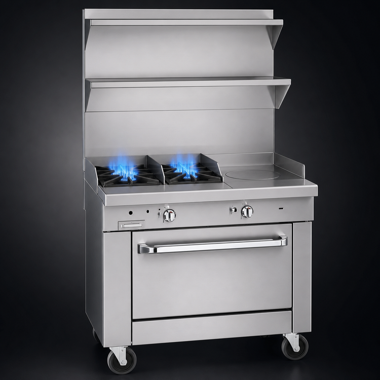 Product image #3 for Southbend Platinum 36-Inch Heavy Duty Gas Range with 2 Open Burners, 2 Hot Tops, and 1 Convection Oven
