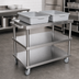 Thumbnail image #3 for Open 3-Shelf Utility Bus Cart, 430 Stainless Steel, 300 lb. Capacity