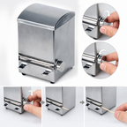 Thumbnail image #3 for Crestware Stainless Steel Countertop Toothpick Dispenser with Turn Knob