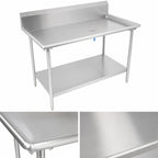 Thumbnail image #3 for John Boos DST6R10-3073SSW Stainless Steel Sorting Table, 72-7/8"W x 30-3/8"D, 10" Backsplash, Undershelf