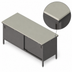 Thumbnail image #3 for John Boos 108-Inch x 30-Inch Enclosed Base Poly Top Work Table with Sliding Doors
