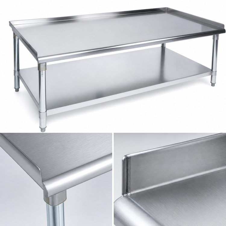 Product image #3 for Stallion 24-Inch Wide x 30-Inch Deep Stainless Steel Equipment Stand with Adjustable Undershelf