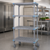 Thumbnail image #3 for Millenia Mobile Polymer Shelving Starter Unit with 4 Open Grid Shelves, 42W x 18D x 86H