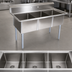 Thumbnail image #3 for John Boos E-Series 3-Compartment Stainless Steel Sink with Galvanized Legs, 50 Inch Wide