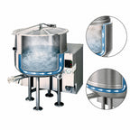 Thumbnail image #3 for Cleveland Range KGL80 80-Gallon Natural Gas Stationary 2/3 Steam-Jacketed Kettle, Self-Contained, 316 Stainless Steel Interior