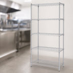 Thumbnail image #3 for Quantum WR63-2424C-5 Wire Shelving Starter Kit, 24"W x 24"D x 63"H, Chrome Plated, 5-Shelf